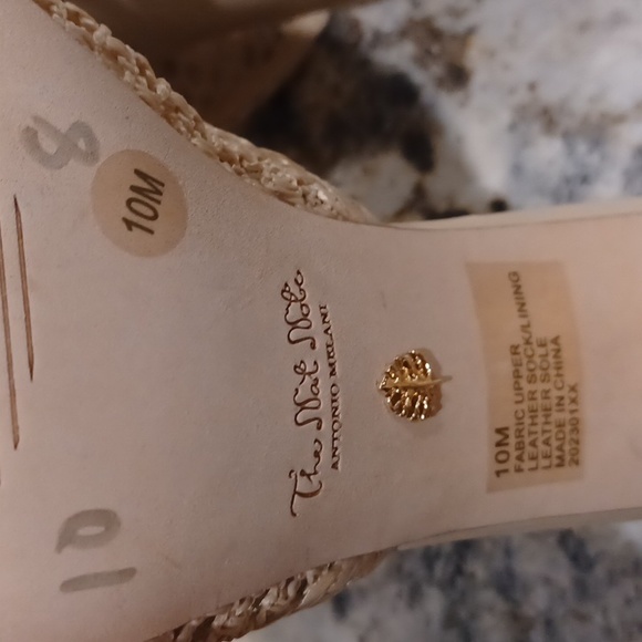 Antonio Melani x The Nat Note, the Riviera Woven women's Metallic Slip-On Mules - Picture 9 of 9